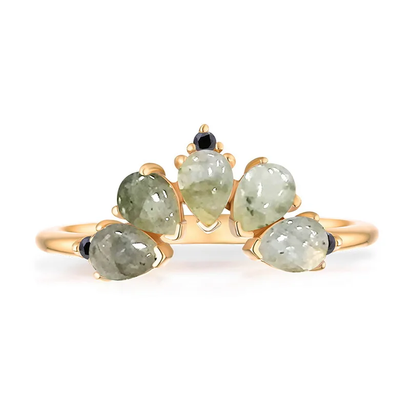 
Fashion 925 Sterling Silver Ring Stackable Artificial Opal Crown Rings Designs 