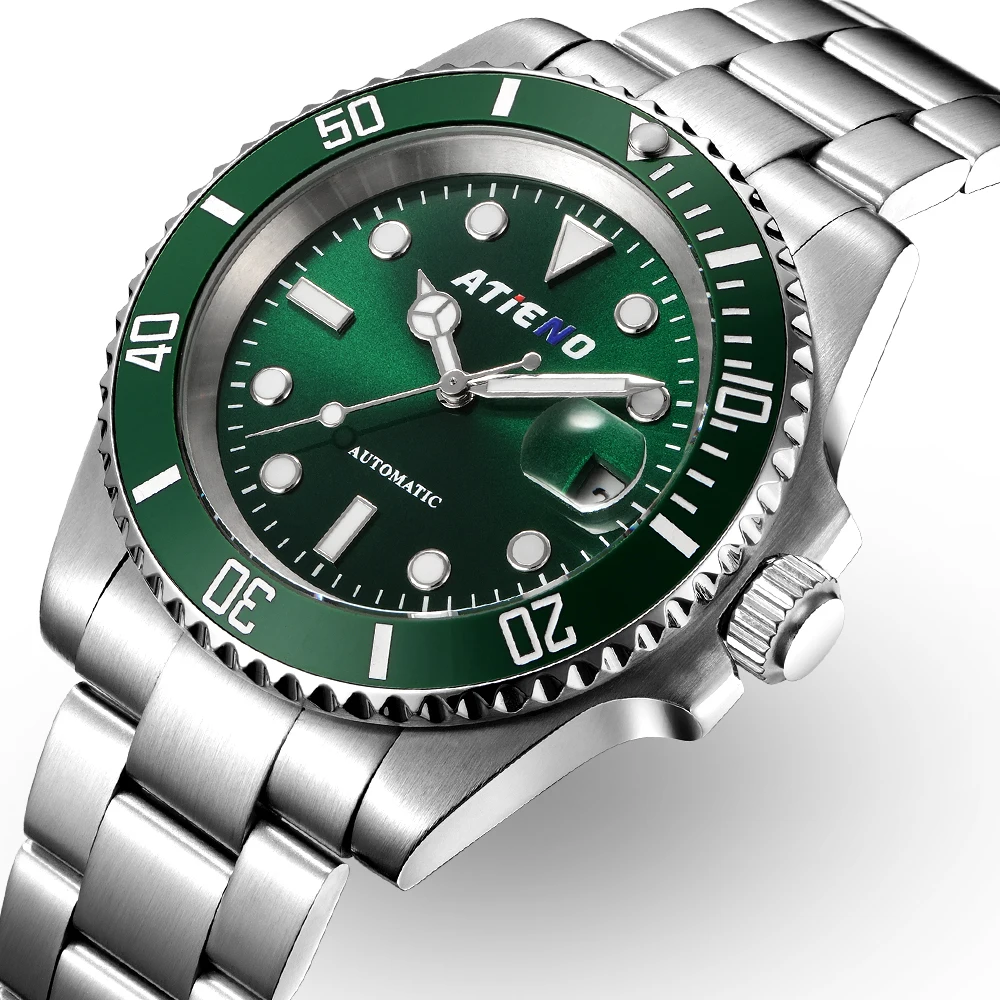 

Luxury Automatic Diver Ceramic Bezel Watch Luminous Waterproof Stainless Steel Men's Mechanical Watch Nh35 Movement reloj hombr