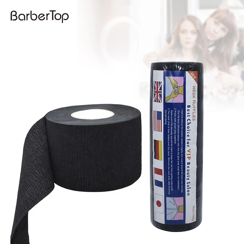 

Black Disposable Salon Haircut Neck Paper Roll 5 rolls/Pack Barbershop Stretchy Wrap Neck Paper Roll Neck Strips