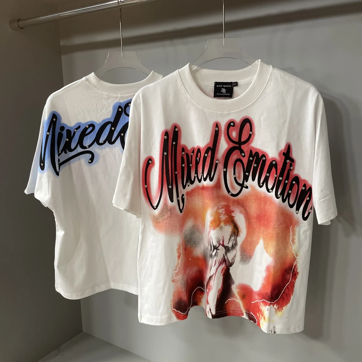 Heavyweight Cotton Oversized Graphic Tee Rhinestones