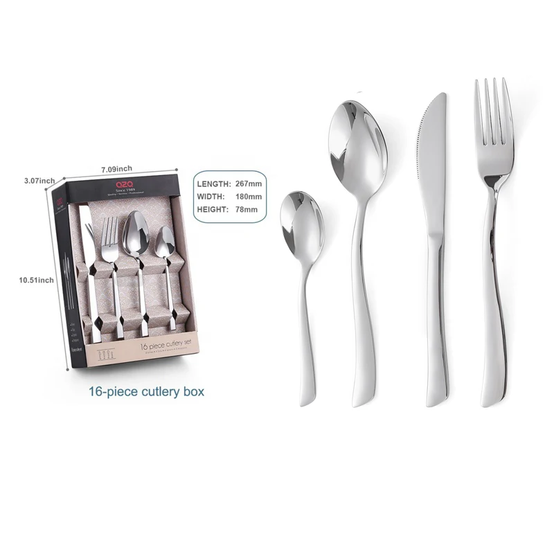 

QZQ Cutlery Products 16 Pieces Stainless Steel 18/10 Cutlery Set #147, Sliver