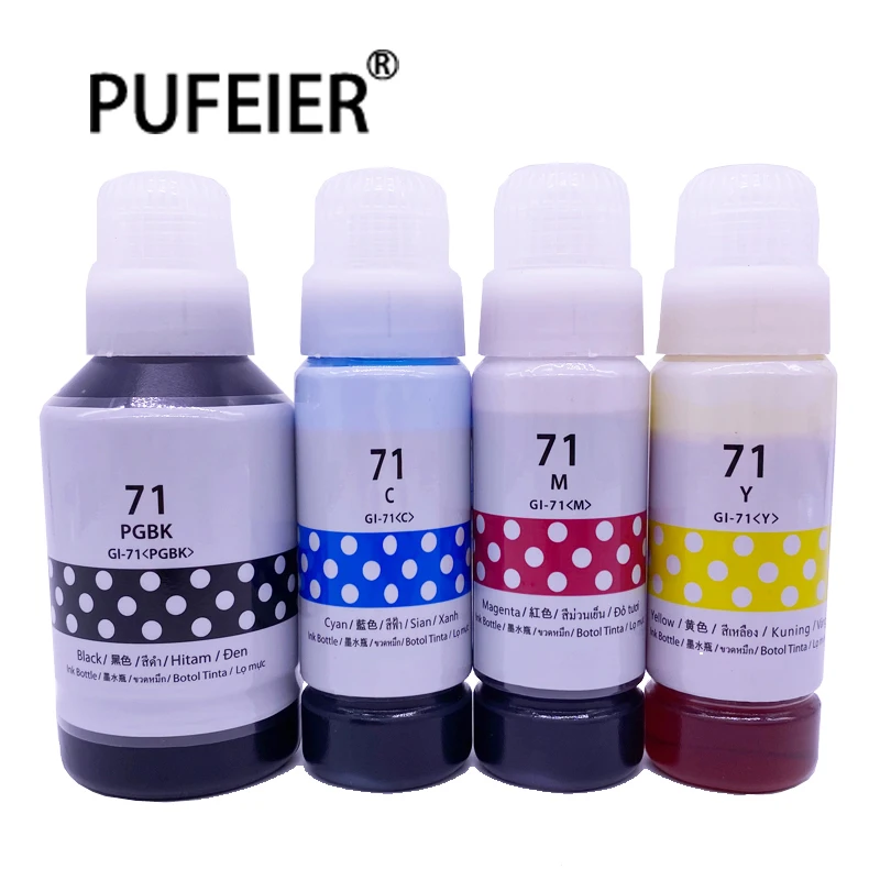 

GI-71 GI71 Bottle Refill Dye Based Ink Kit Compatible For Canon G1020 G2020 G3020 G3060 G5070 G6070 G7070 Inkjet Printer Dye Ink