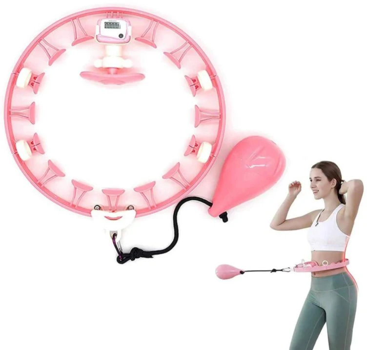 

Adjustable Hoolah Hoop Fitness Smart Hulahoop, Smart Hula Rings Hoops For Adults Weight Loss, Light pink