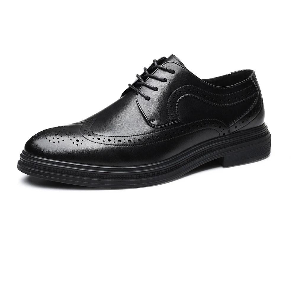 

37-48 Big Size Men Women High Heel Real Leather Brogue Derby Dress Shoe Weeding Shoe 1272
