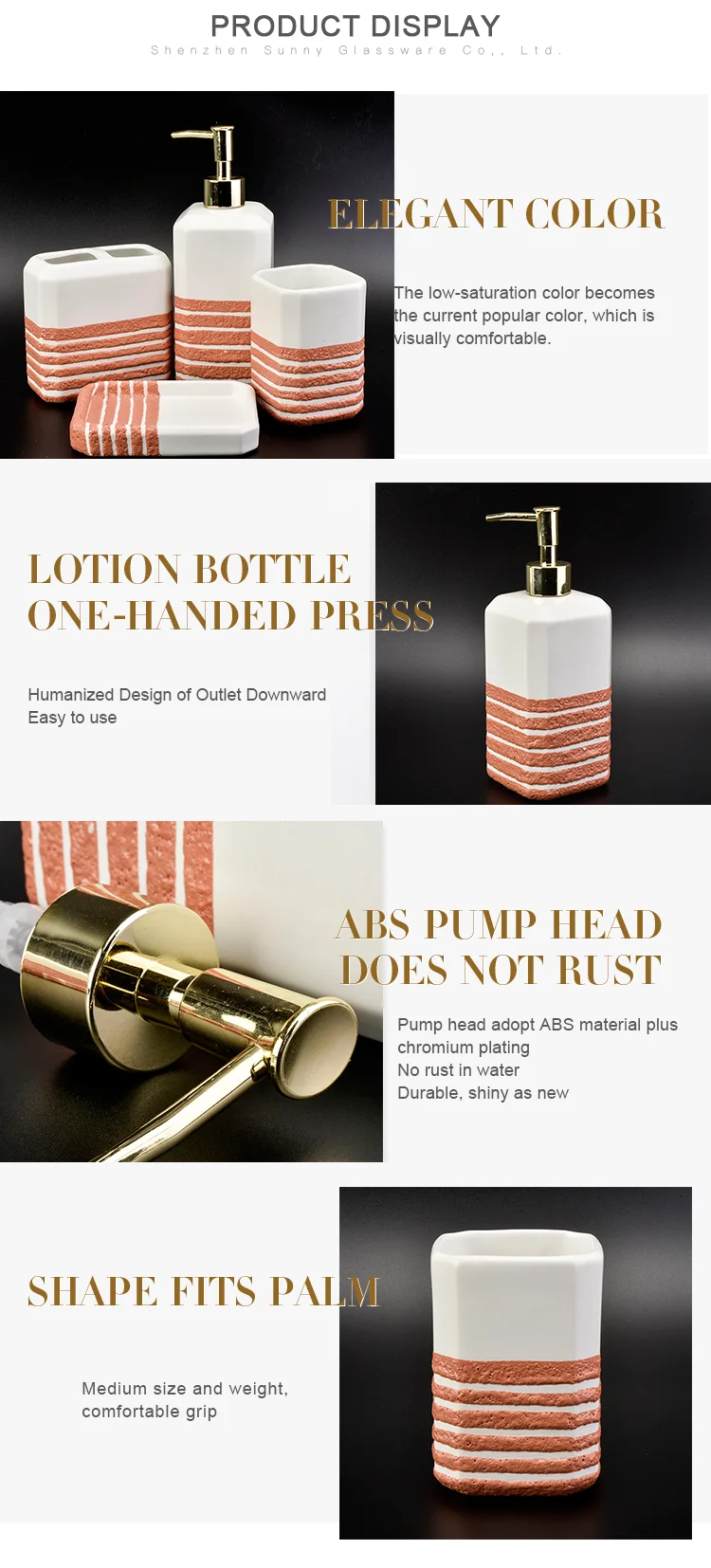 Brick red bathroom luxury decor accessories set hotel modern