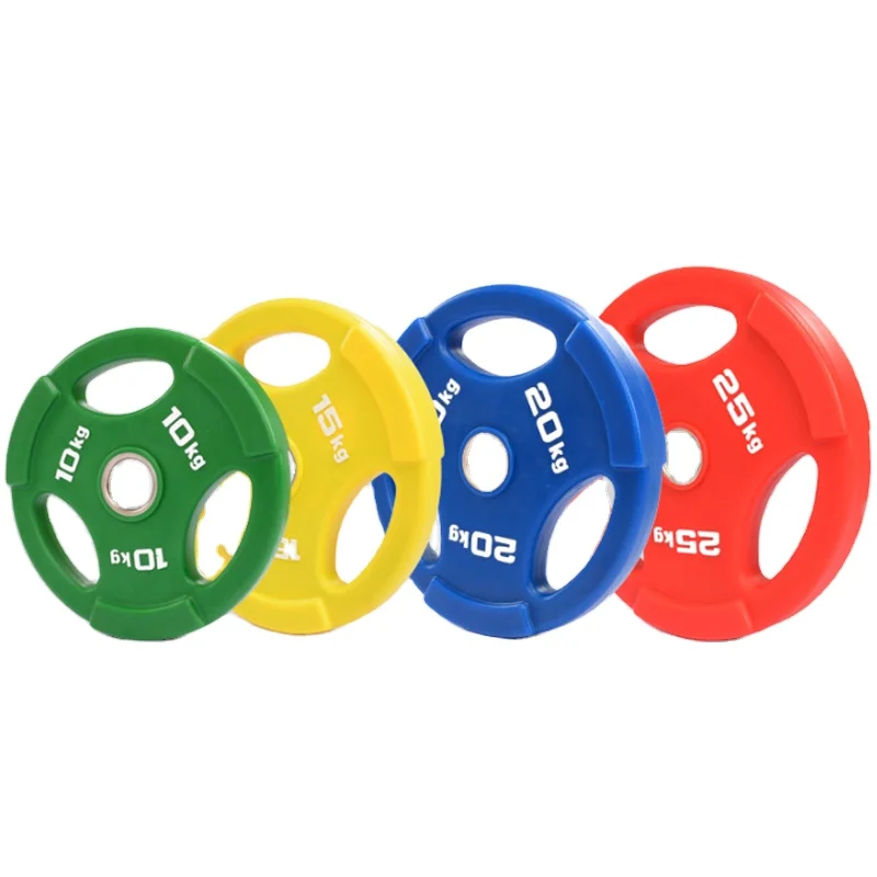 

Gym Equipment barbell Free Weights PU plate Wholesale Fitness Bumper Plate for Barbell Weightlifting Plates, As pic