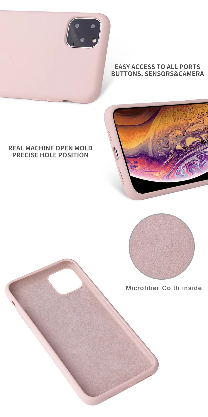 2020 High Quality Phone Accessories For iPhone XS Max Case Anti-fall Pure Liquid Silicone Phone Case For iPhone X Covers