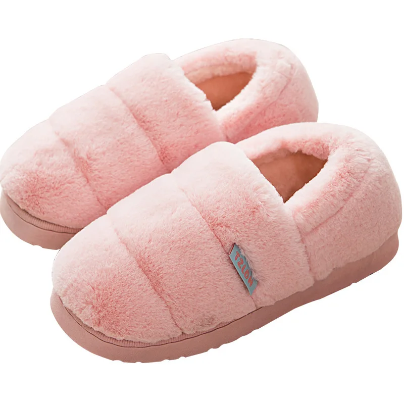 

Cotton slippers women's winter warm month non-slip thick soles home indoor lovers all with wool slippers men's cotton shoes