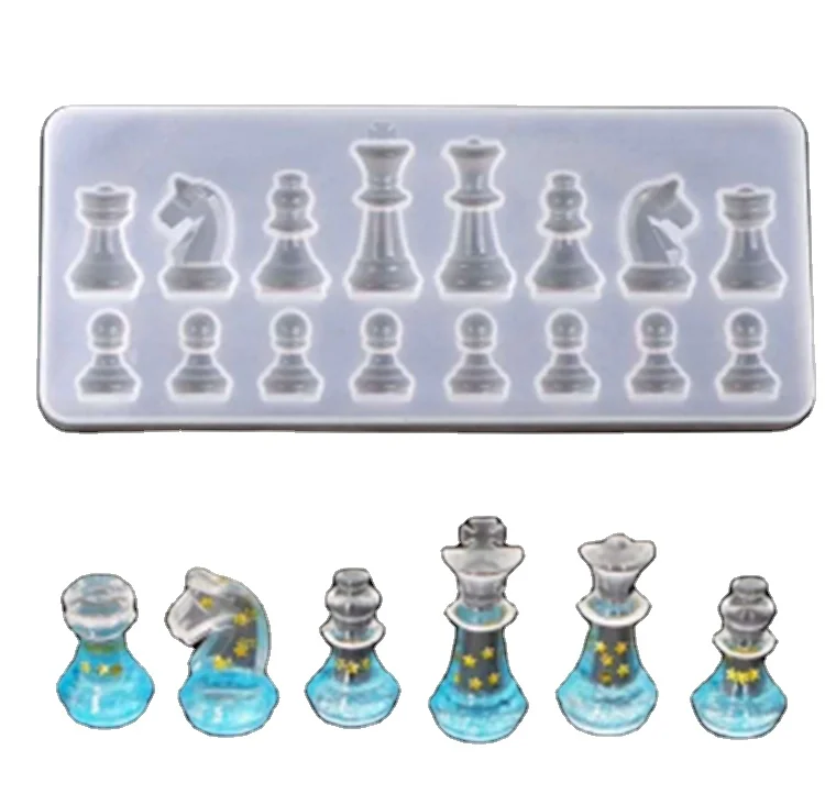 

Y1051 RTS silicone chess mold epoxy resin chess mold for DIY, White