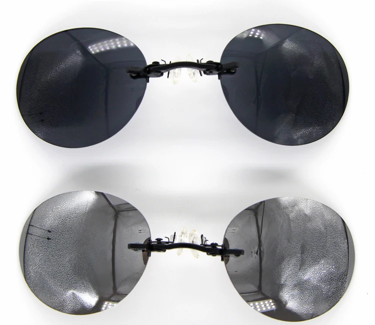 

Modern Design Clip On Sunglasses Nose clips glasses With 47*40 Pc Uv400/Mirror Coating Clip on nose