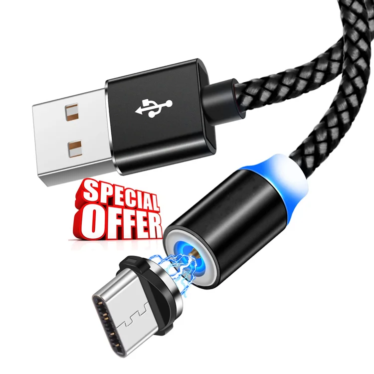 

TOP (/) Nylon Braided LED Magnetic Micro USB Type C Charging Cable