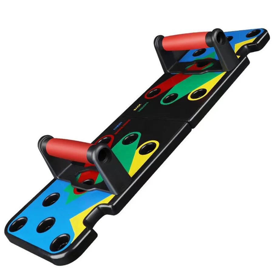 

Foldable 9 in 1 Portable Body Building Training Equipment Multi-function Push Up Board, Red ,green, blue, black or custom