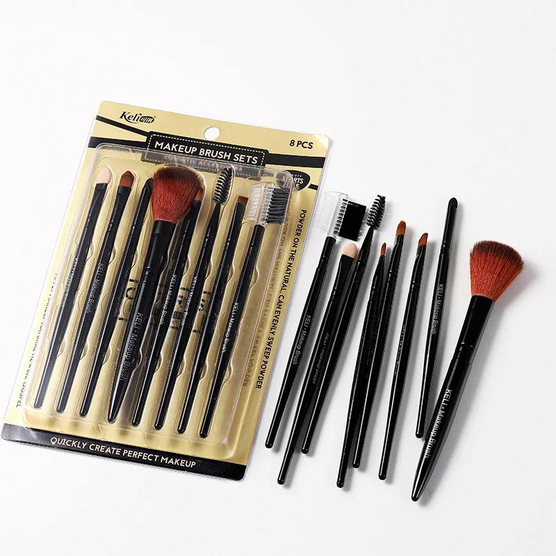 

10 pcs affordable eyeshadow blending makeup brushes set black professional makeup brush set