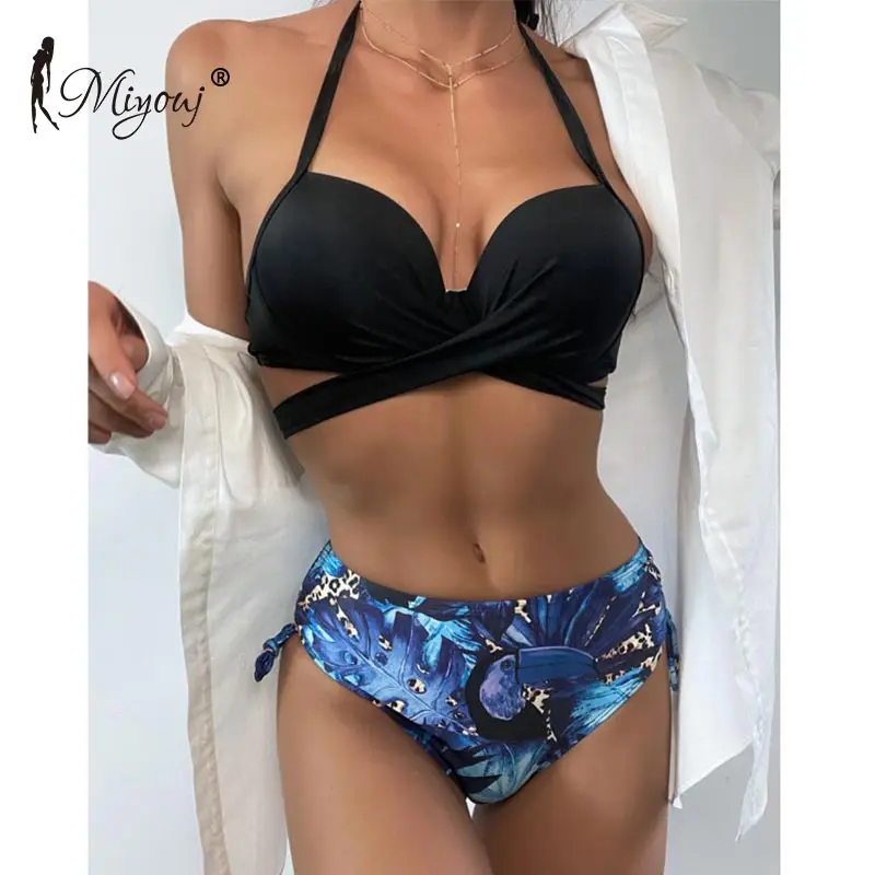 

Miyouj High waisted bikini set summer biquini beach wear halter two piece bathing suit sexy women vintage swimsuit, Customized colors