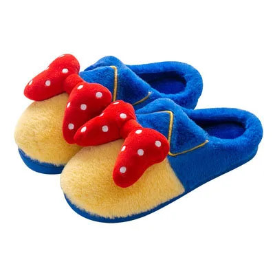 

Autumn and winter new cotton slippers women home lovely indoor anti-skid bowknot warm household slippers, As picture