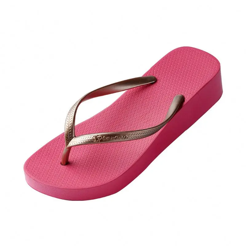 

Wholesale Latest Slippers Custom Slides Shoes Women Female Wedge Heel Flip Flops Slippers Woman Wedge Flip Flop, Customized color