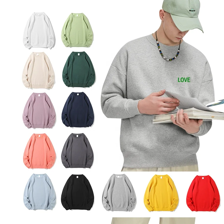 

Plain Custom Long Sleeves Round Collar Comfortable Unisex Fleece Unisex Oversized Men Hoodies Sweatshirts