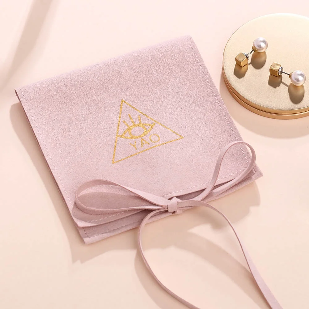 PandaSew Jewelry Packing Bag Pouches with Ribbon Envelope Microfiber Jewelry Pouch, Customized color