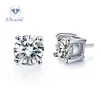 Sterling Silver Round Cut Cubic Zirconia Stud Earrings