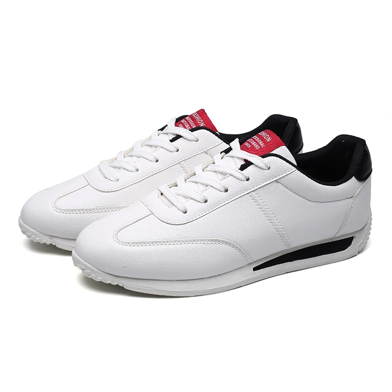 

Wholesale White Leather Men Sneakers Comfortable Running Shoes Fashion Sport Shoes