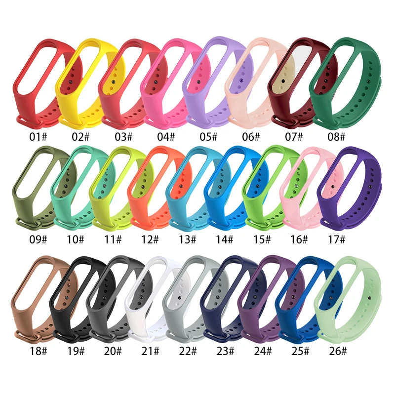 

Factory Price Single Color Silicone Sporty Adjustable Length MI Band 4 Strap, Optional