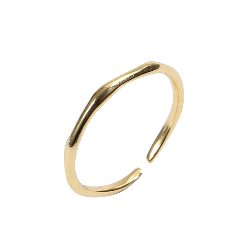 

Wholesale Minimalist Women Open rings 925 Sterling Silver Gold Plated Thin Rings Adjustable