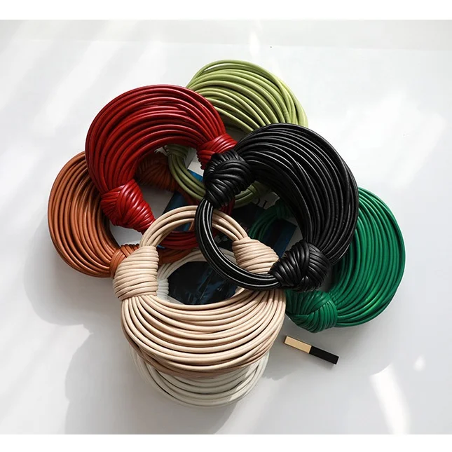 

891# Small latest fashion women noodles string woven knot hobo bags trendy clutch bags for ladies hand bags