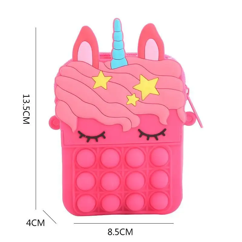 

2022 new 3d cartoon waterproof silicone travel sensory shoulder bag for girls