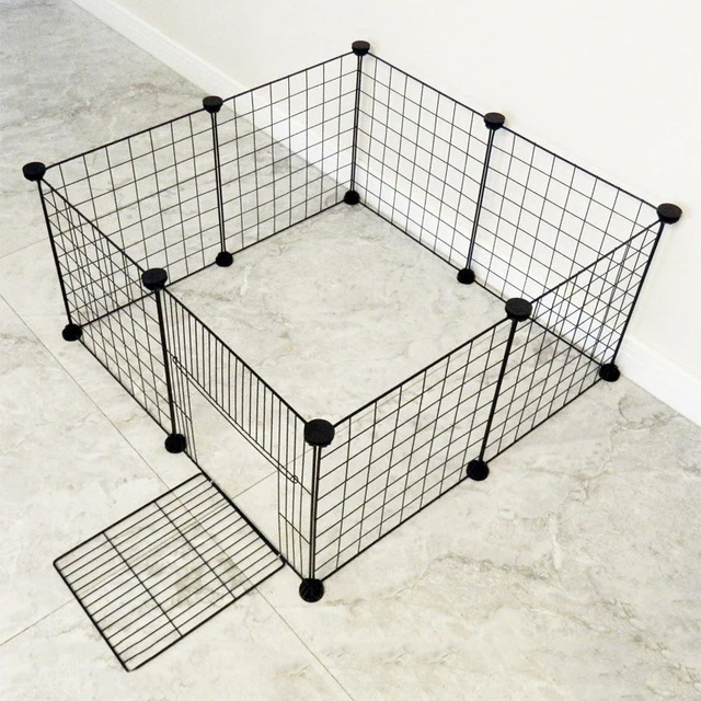

Manufacturer Wholesale folding dog cages DIY residential pet habitat metal large stainless steel wire cat house folding cages, Black,white