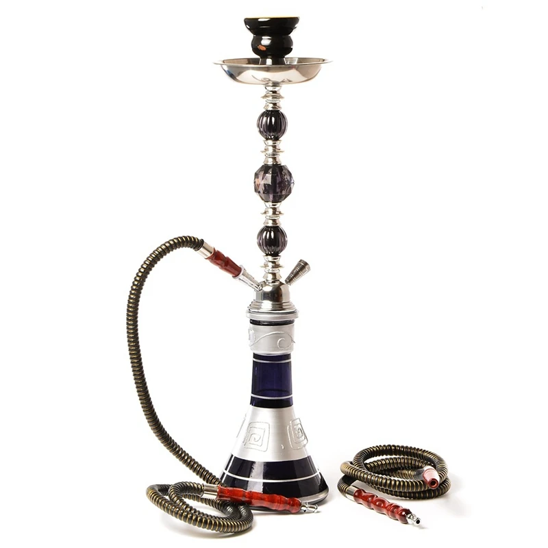 

Blue and copper stainless steel large size 53 cm hookah set