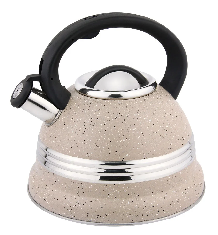 

New Design Elegant Color Travel Camping Portable Hot Water Tea Kettle Stainless Steel Non Electrical Kettle Whistle Kettle, Yellow, red, green, blue,black,gray,brown