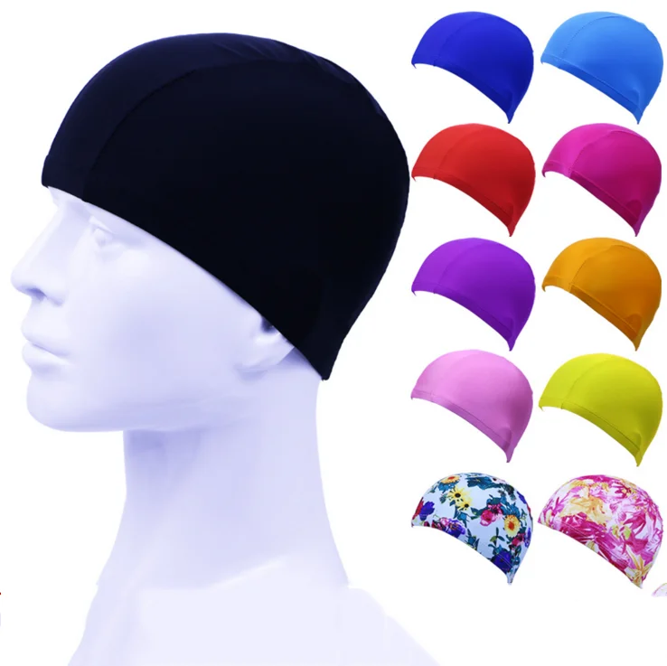 

OEM Custom Logo Printed Suitable Seamless adult kid color fashion popular swimming hat