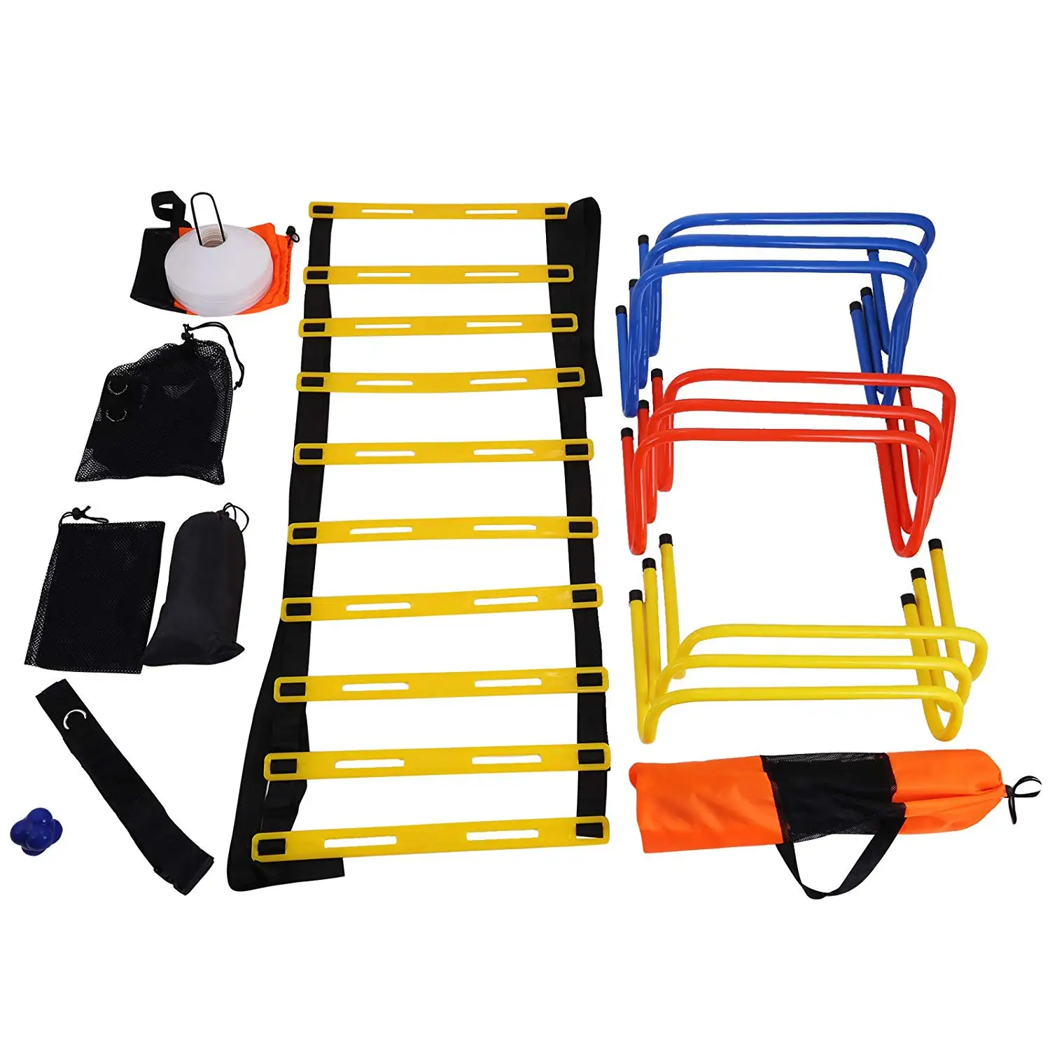 
ActEarlier custom Speed Agility Ladder with carry bag 11/ 12 rungs Speed ladder and Reaction ball, speed Jump rope  (60835853022)