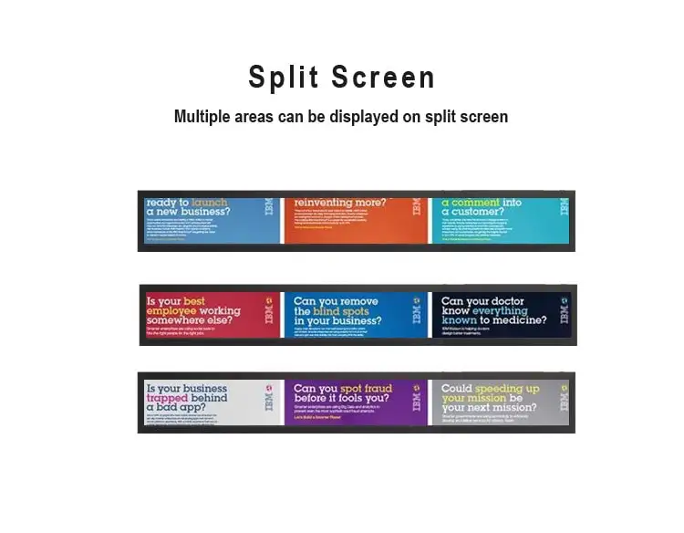 led digital signage supermarket advertising ultra wide touch screen monitor electronic shelf solution display lcd stretched bar