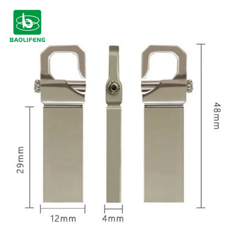 Metal Mini Hook Stainless Steel Waterproof Keychain USB 2.0 Memory Flash Stick Pen Drive 8GB 16GB 32GB - ANKUX.COM