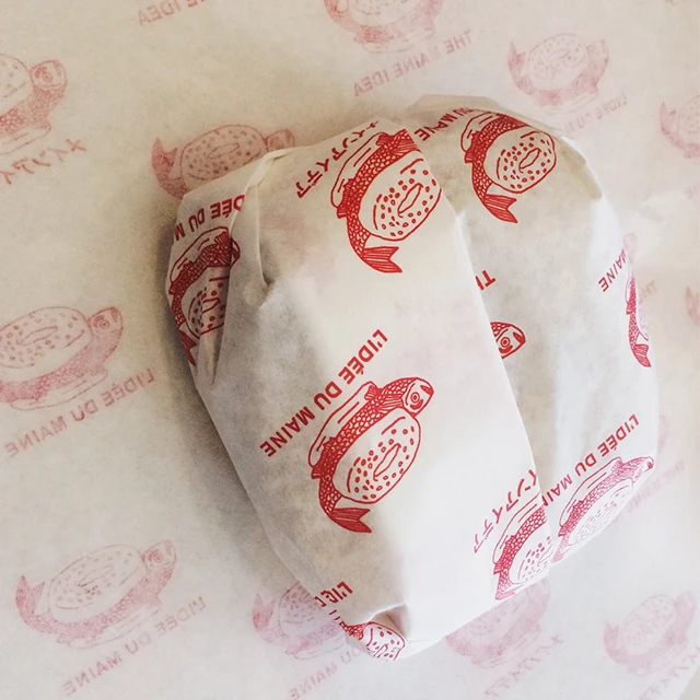 
Custom logo printing deli burger sandwich food waxed wrap paper 