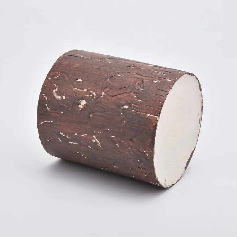 Cylinder brown cement candle holder wholesales