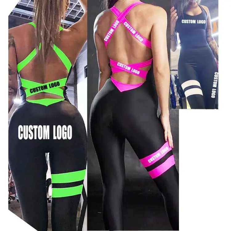 

2021 Ins Hot backless jumpsuit Wholesale Ladies Girls Sports Yoga Suit Custom Fitness Women Workout Gym Clothes, Color avaliable
