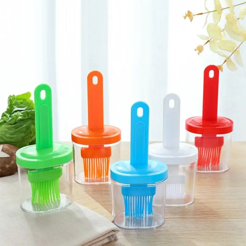 

Silicone Barbecue Brush Food Oil Bottle Spices Pepper Cruet Jars Plastic Storage Container Kitchen Supplies BBQ Pastry New