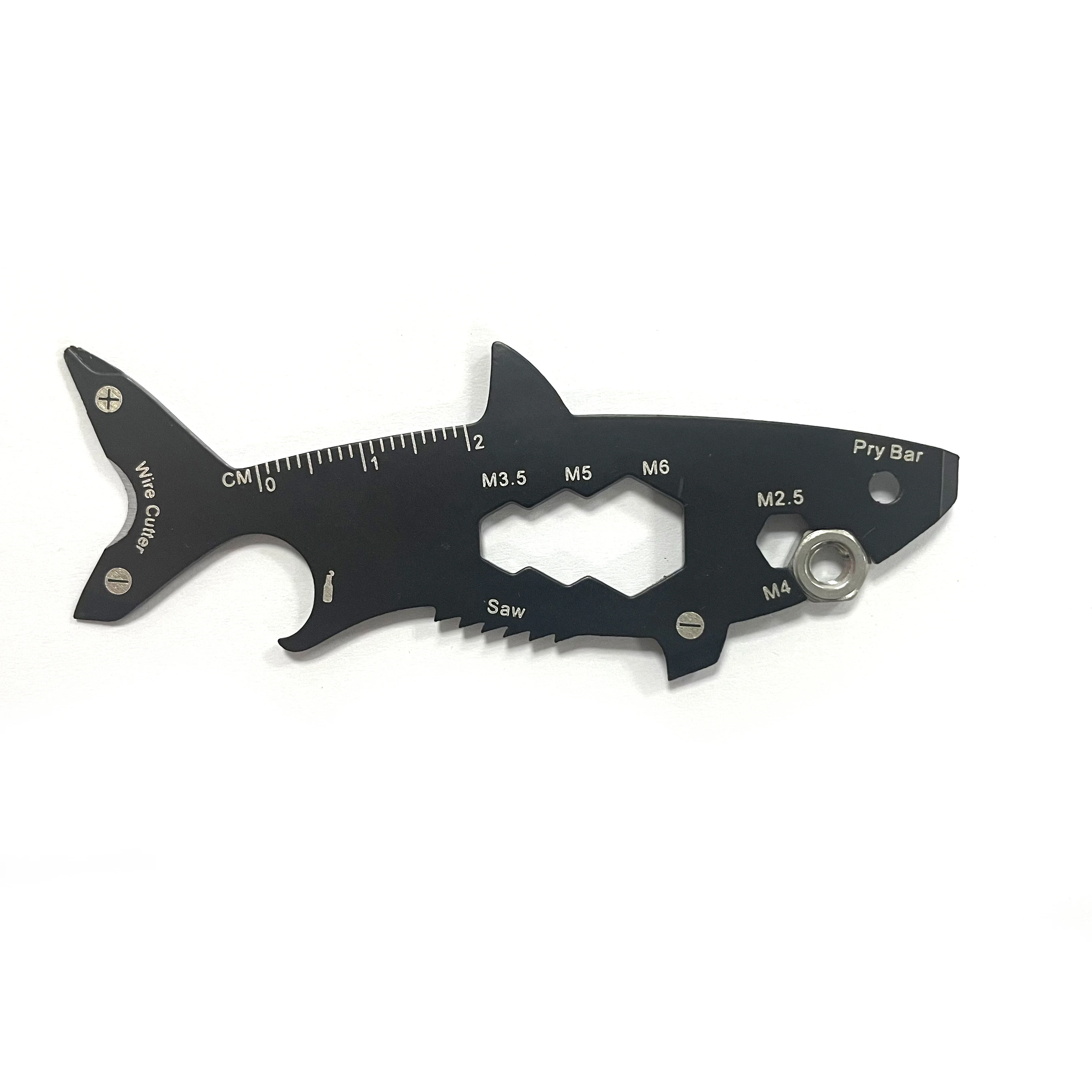

15 In 1 Custom LOGO Multi Function Shark Shape Survival Key Chain Gift Bottle Opener