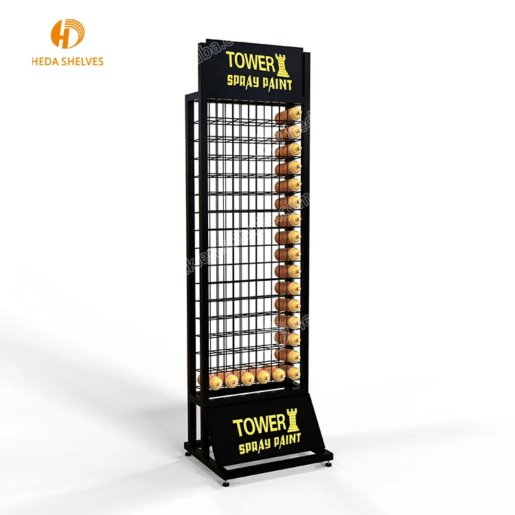 Counter Top Commercial Aerosol Paint Can Rack Bottle Metal Wire Pop