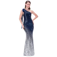 

Wholesale Women Fashion One Shoulder Sequin Party Evening Dress
