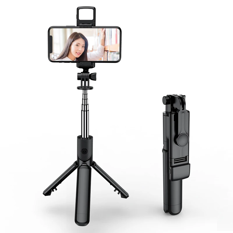 

New Portable Remote Control 3 in 1 Selfie Stick Phone Tripod With Fill Light Selfie Stick 360 Rotation For Live Selfies