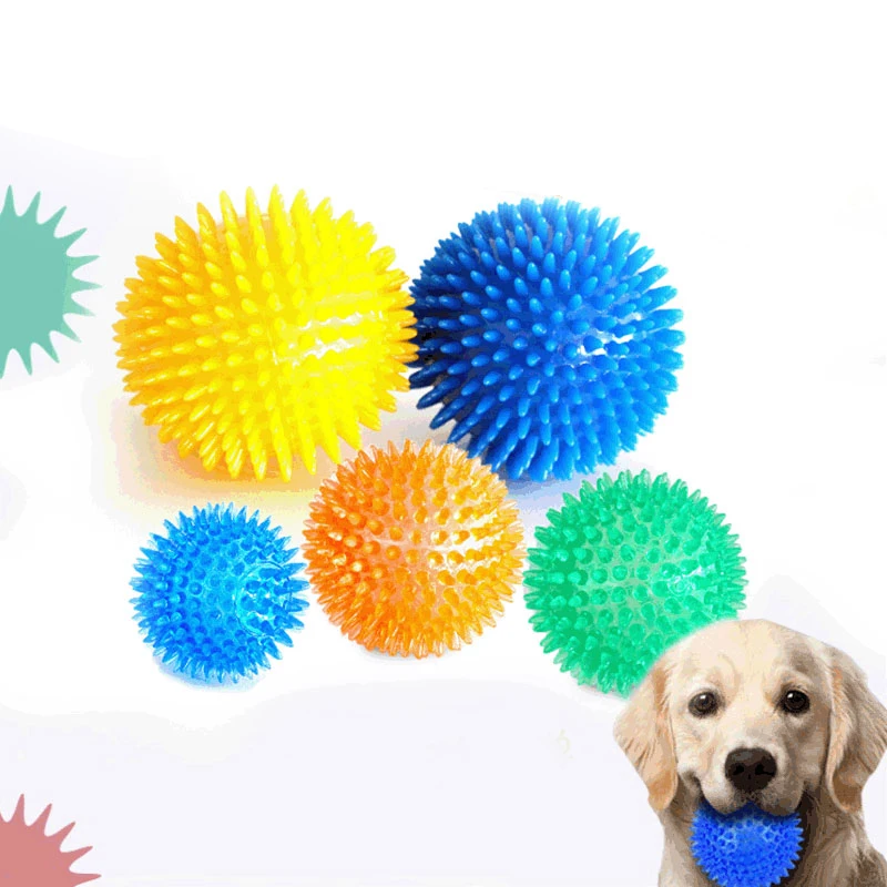 

Durable TPR Rubber Prickle Ball Squeaky Teeth Cleaning Dental Custom Pet Dog Chew Toys
