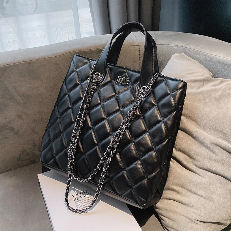 

PU Leather Handbags for Women 2021 Designer Luxury Shoulder Purses Chain Designer Female Bags Customization