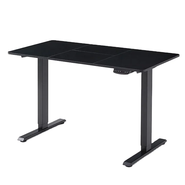 

Big Promotion Electric Adjustable Height Desk Electric Standing Desk Black Sit Stand Desk Electric Frame With Table Top, Black frame with black tabletop