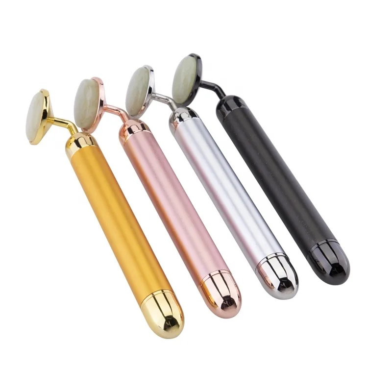 

Hot Selling Jade Rose Quartz Roller Facial Electric Vibration Energy Beauty Bar Massage Roller for Beauty Face Vibrating Roller, Customized