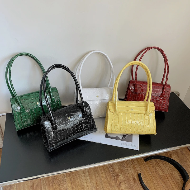 

2021 New arrivals Young Lady Trend Crocodile Underarm Bags Females Cheap Purses Handbags for Girls