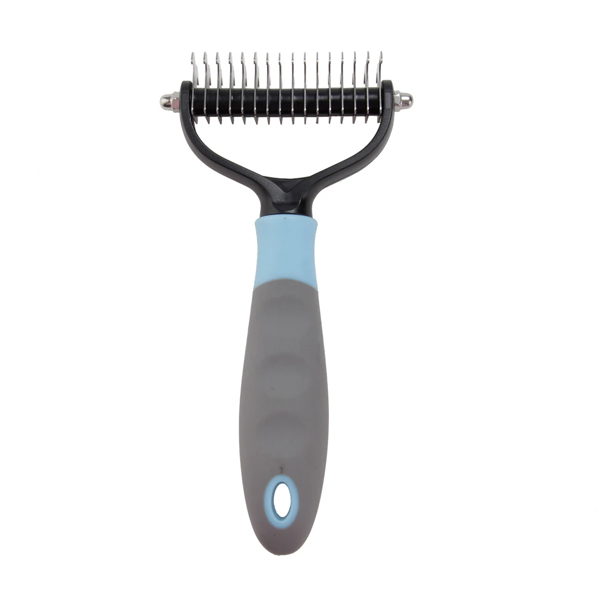 

Amazon Hot Sale Pet Grooming Wide Brush Double Teeth Shedding Dematting Undercoat Rake Comb For Dogs And Cats