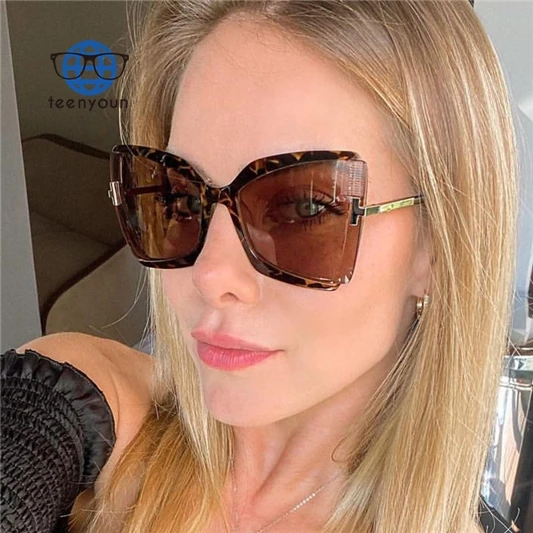 

Teenyoun Eyewear Hot Selling Women Gradient Lenses Colorful Frame Large Sun Glasses Fashionable T Butterfly Sunglasses 2023 New